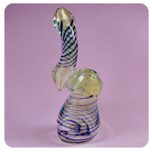 Load image into Gallery viewer, Cute Blue Striped Smoking Bubbler | Online Head Shop

