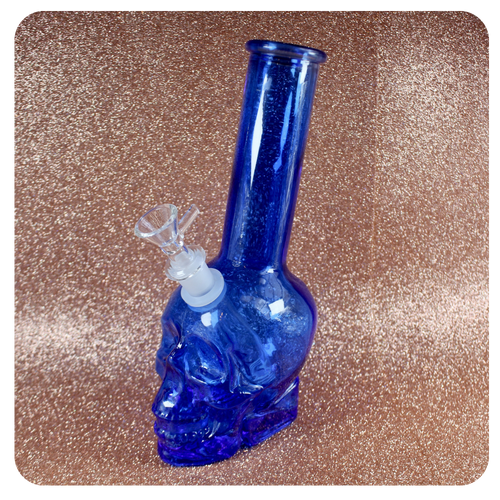 Spooky blue skull bong | Heavy Duty | Comes with Free 14mm Bowl Piece