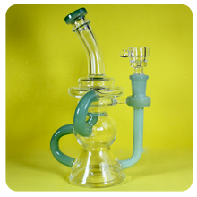 Load image into Gallery viewer, Jade Green Bong | Recycler | Shop Bloomfield
