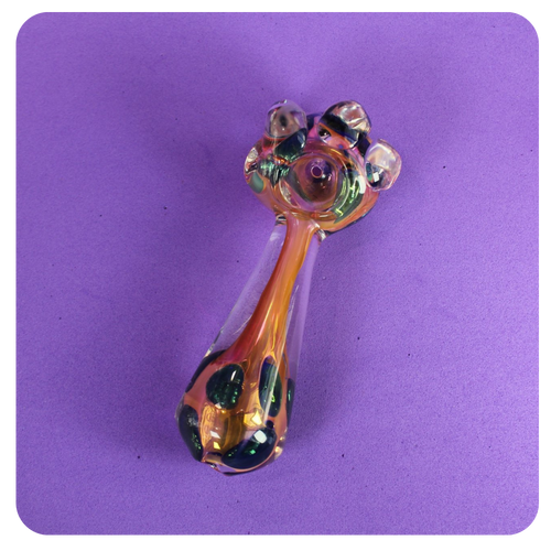 Cute Pink Hand PIpe for Smoking with Blue Accents | Shop Bloomfield