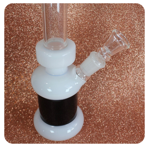 Black and White Striped Emo Bong | Free Downstem Bowl 