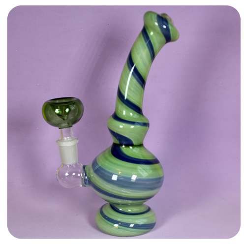 Green Bong with Blue Swirl | Water Pipes for Sale | Online Smoke Shop 