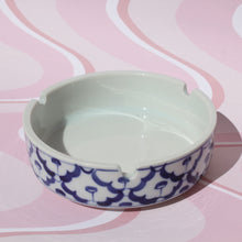 Load image into Gallery viewer, Vintage Inspired Blue and White Hand Painted Ash Tray | 420 Accessories
