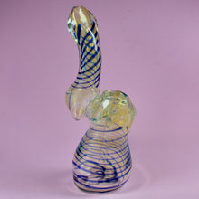 Load image into Gallery viewer, Blue Striped Bubbler 420 | Cute Blue Bubbler for Smoking 420
