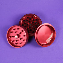 Load image into Gallery viewer, Cute Red Weed Grinder with Kief Scoop | Shop Bloomfield | 420 Shop
