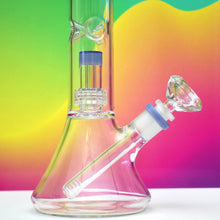 Load image into Gallery viewer, Cute and Large Girly Beaker Bong with Percolator and Free Diamond Bowl Piece | Shop Bloomfield | Cute Periwinkle Beaker Bong
