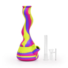 Load image into Gallery viewer, 10&quot; MIAMI SUNSET WAVY SILICONE BEAKER
