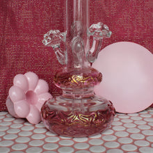 Load image into Gallery viewer, Pink Mushroom Bong Water Pipe, Transparent Borosilicate Glass with Pink Designs | Cute Online Smoke Shop Girly
